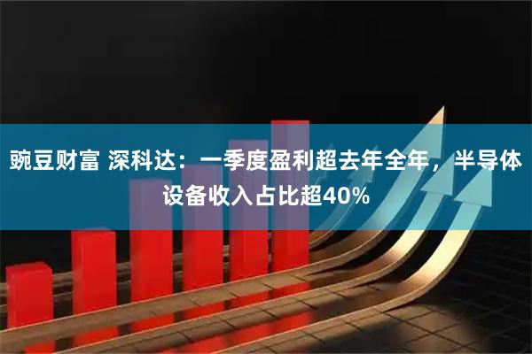 豌豆财富 深科达：一季度盈利超去年全年，半导体设备收入占比超40%